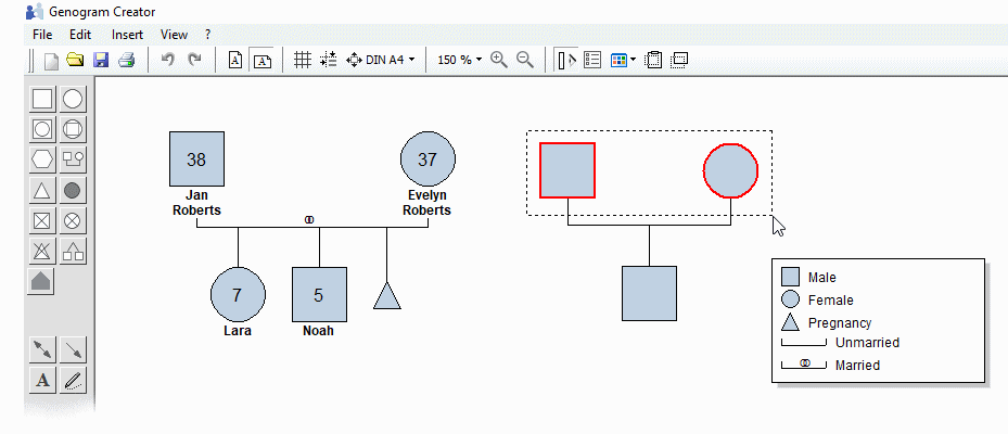 Genogram Creator workspace